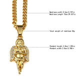 NYUKI 7 Style Fashion Golden Angel Pendant Choker Necklace With 75cm Chain Hip Hop Holy Angels With Gift Box For Men/Women Gift