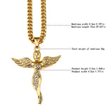 NYUKI 7 Style Fashion Golden Angel Pendant Choker Necklace With 75cm Chain Hip Hop Holy Angels With Gift Box For Men/Women Gift