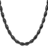 U7 Hip Hop Rope Necklace For Men Gold Color Thick Stainless Steel Hippie Rock Chain Long/Choker Hot Fashion Jewelry N574