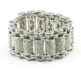 UWIN Men's Hip Hop Gold Bracelet Rock Punk Jewelry Bling AAA Rhinestone Crystal Alloy Silver Color Bangles Bracelets 20cm
