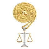 Uwin Charm Top Quality Micro Cubic Zirconia Mens Balance Pendant Necklace With 3mm Cuban Chain Hip hop Fashion Party Jewelry